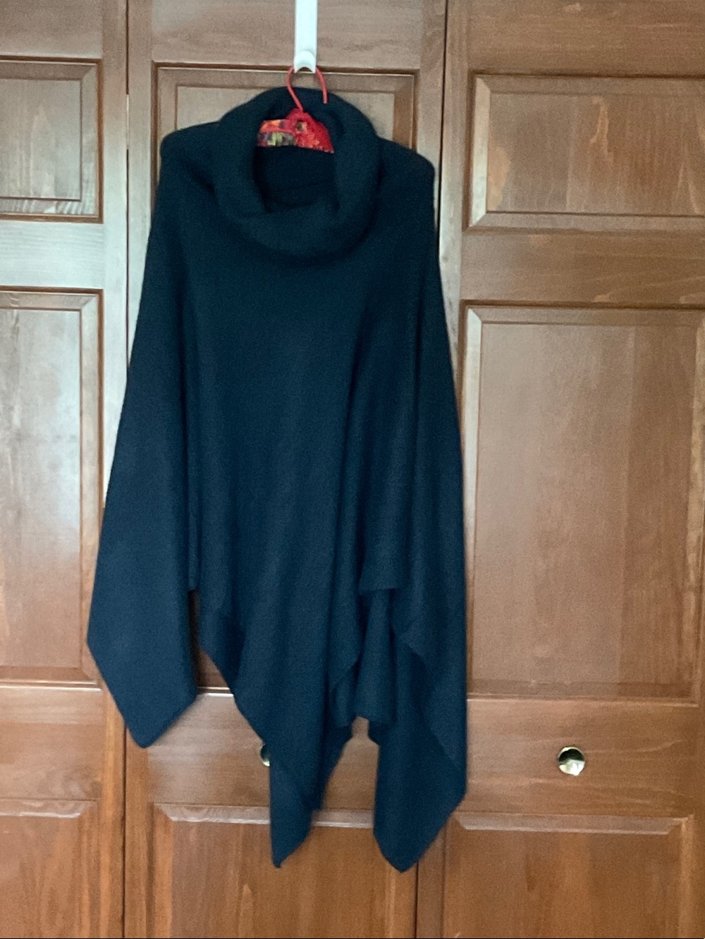 Love Stitch Black Cowl Neck Poncho Sweater